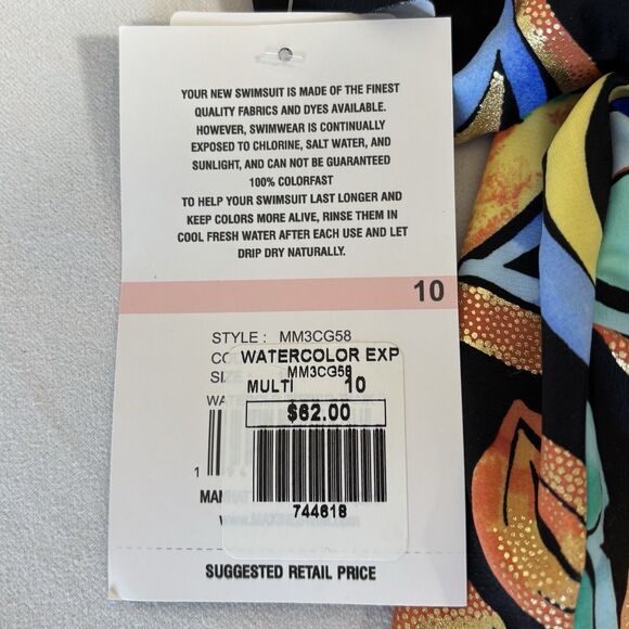 Maxine Of Hollywood Watercolor Expressions Two Tiered Tankini Top - Picture 11 of 13